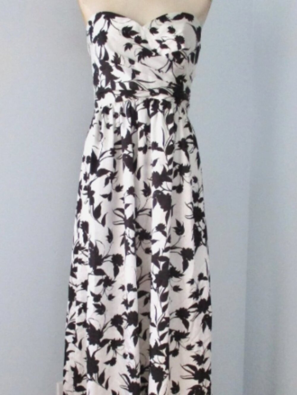 ML Monique Lluhllier Black And White Strapless A-Line Gown- Worn Once- Size 4
